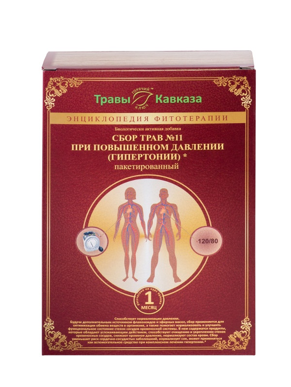 Купить сбор № 11 при повышенном давлении (гипертонии) 180 гр., 120 фильтр пакетов с доставкой по России
