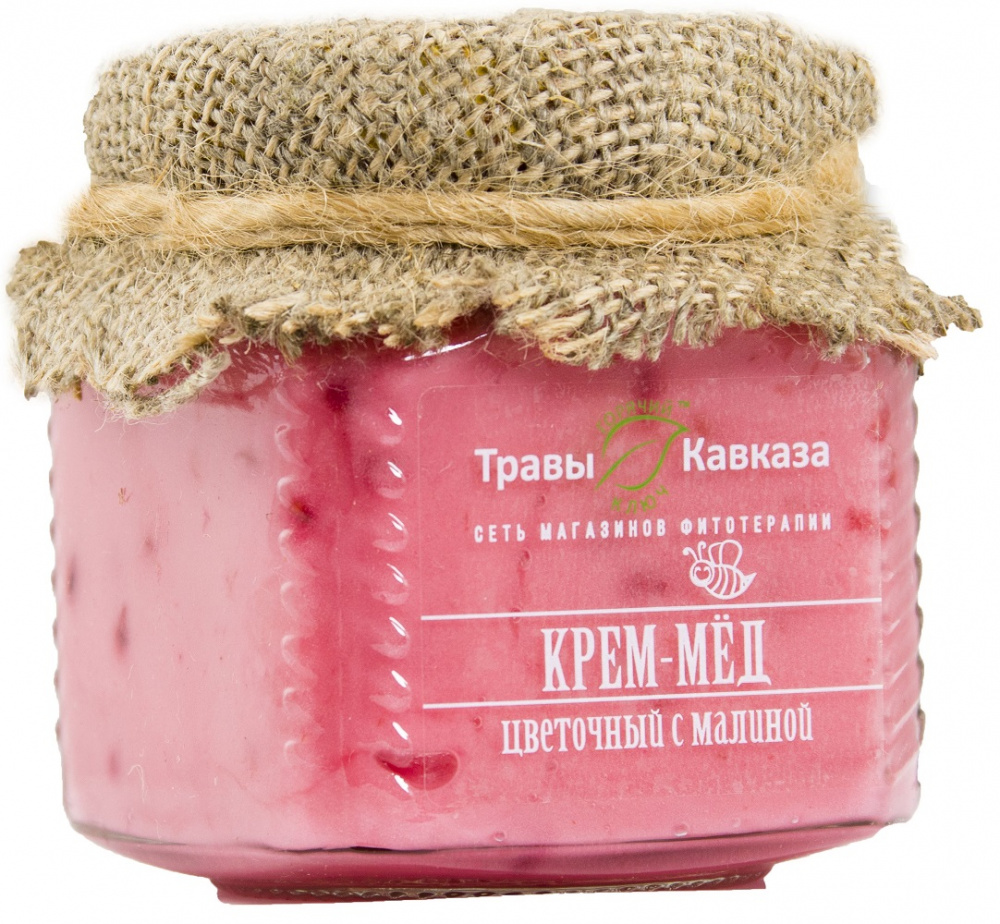 Купить крем-мёд с малиной "травы кавказа" 310 гр. с доставкой по России